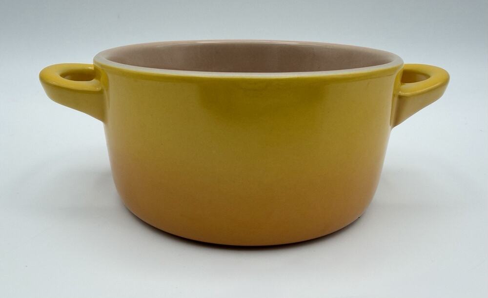 Le Creuset Stoneware Mini Round Cocotte Yellow Ombré 4" x 2" NO LID